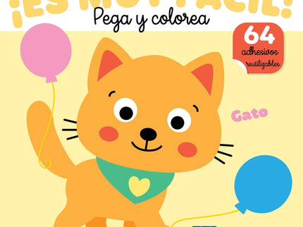 ¡es Muy Fácil! Pega Y Colorea. Gato