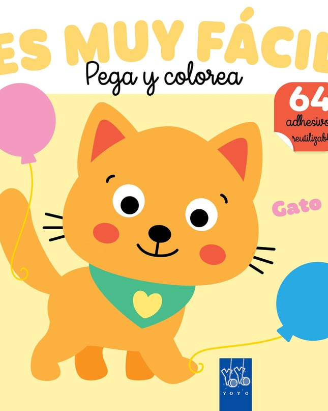 ¡es Muy Fácil! Pega Y Colorea. Gato