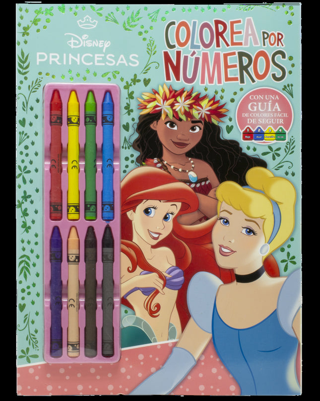 Princesas. Colorea Por Números Con Ceras