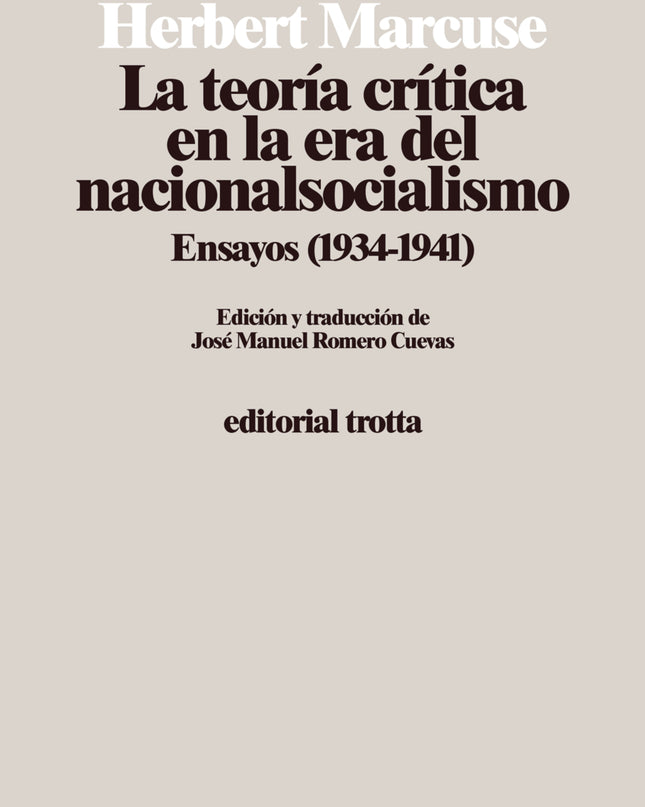 La Teoría Crítica En La Era Del Nacionalsocialismo