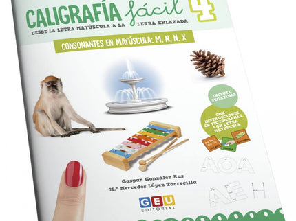 Caligrafia Facil:consonantes En Mayuscula M, N, ñ, X