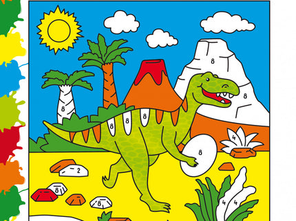 Pintura Mágica Con Números: Dinosaurios