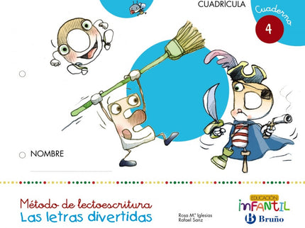 Letras Divertidas Cuaderno 4. Cuadrícula 4 Años