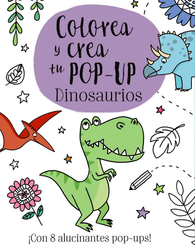 Colorea Y Crea Tu Pop-up De Dinosaurios