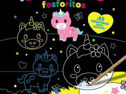 Rasca Y Pinta Unicornios Fosforitos