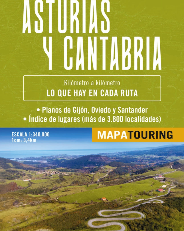 Mapa De Carreteras Asturias Y Cantabria (desplegable), Escala 1:340.000